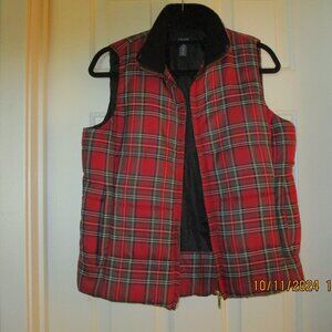 Women's tartan plaid puffer vest